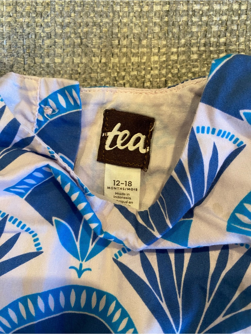 Blue Patterned Ruffle Kids Top - Picture 3 of 3